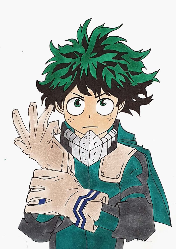 How To Draw Deku (Izuku Midoriya From My Hero Academia) - Step-By-Step ...